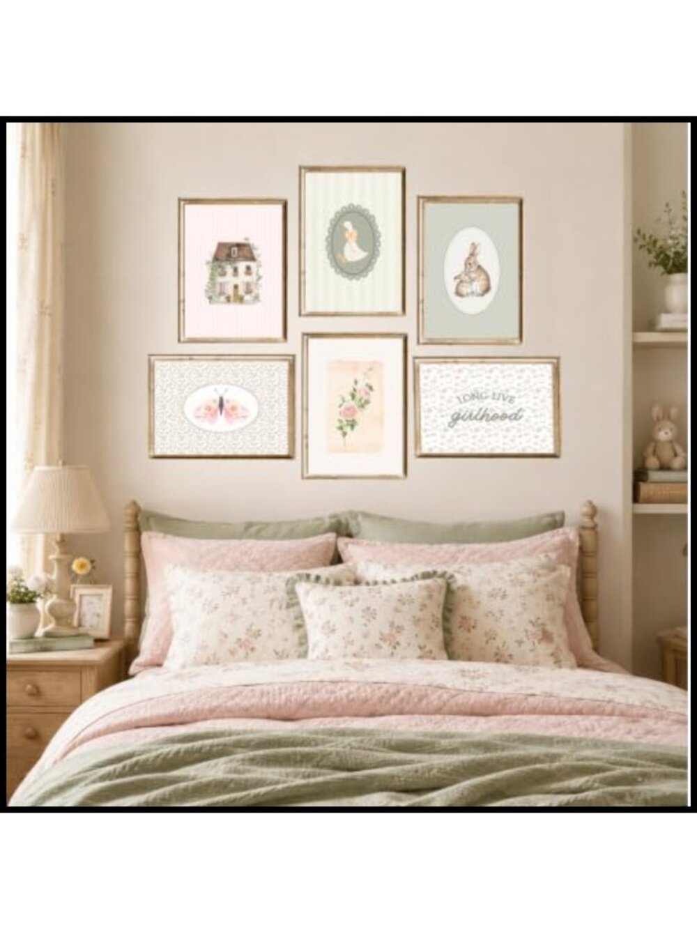 Vintage Floral Nursery Wall Art Prints 8x10 Set of 6 Unframed Paper